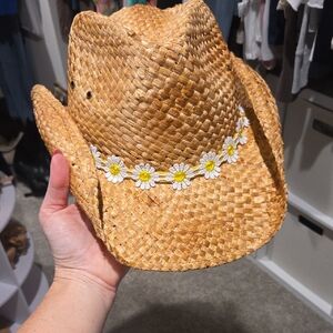 Peter Grimm Straw Cowboy Hat with Brown Band